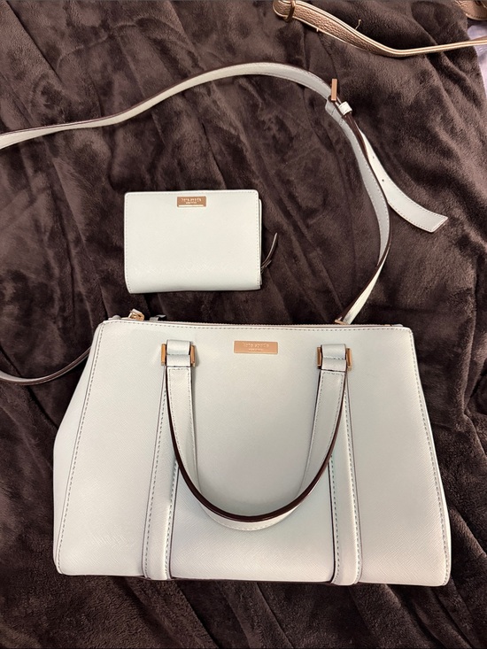 kate spade Handbags - kate spade Pale Blue Structured Satchel with Matching Wallet